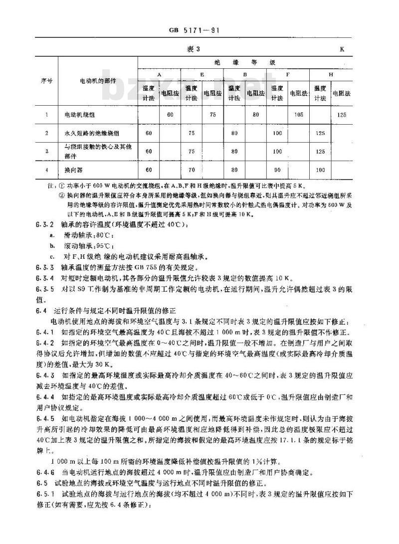 GB/T 5171-1991 小功率电动机通用技术条件