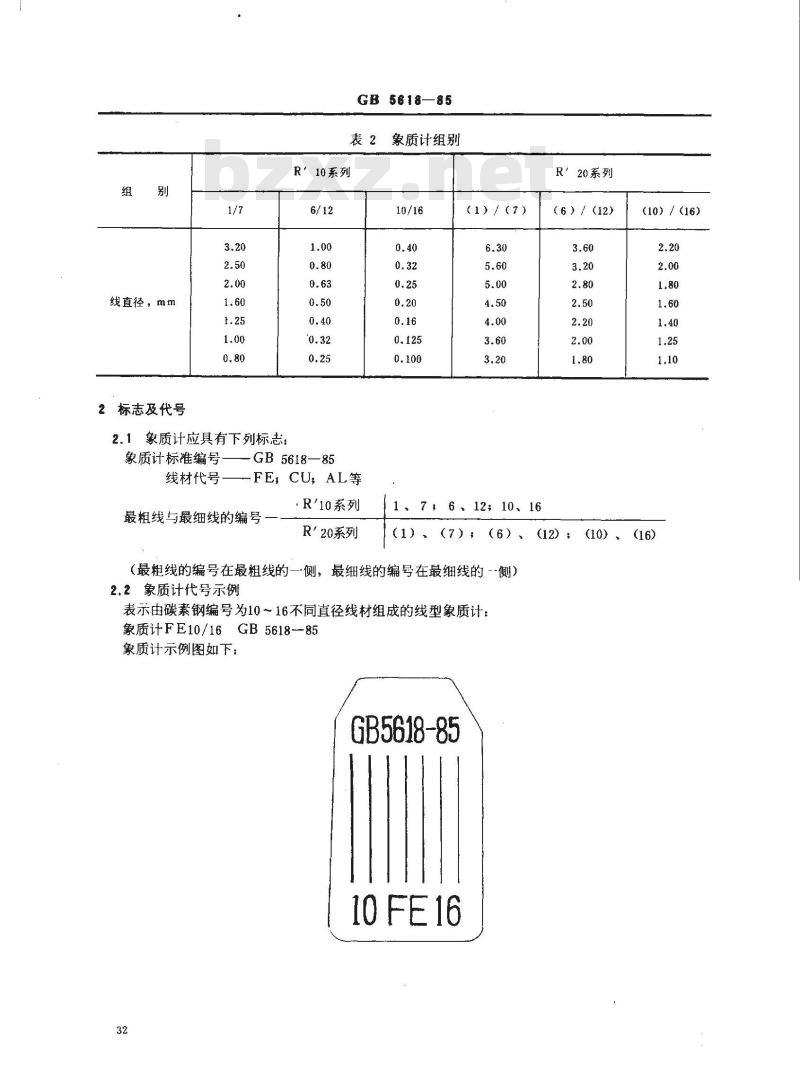 GB 5618-1985 线型象质计