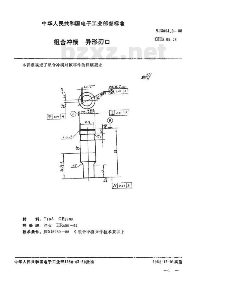 SJ 3004.9-1988 组合冲模 异形刃口