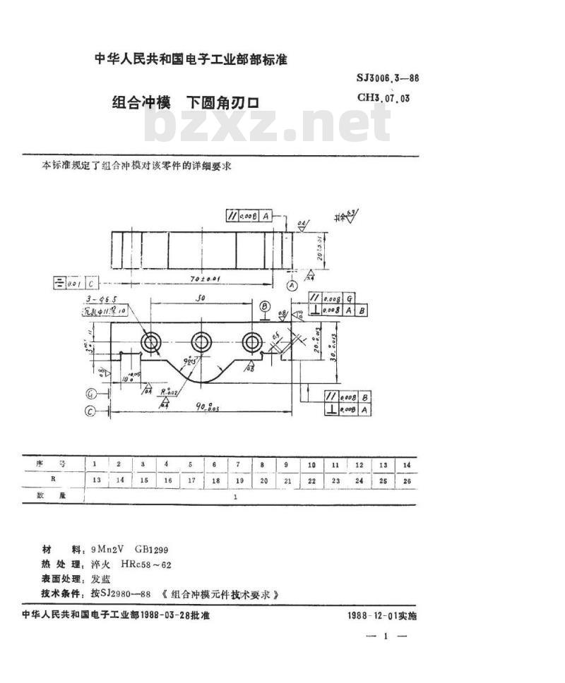 SJ 3006.3-1988 组合冲模 下圆角刃口