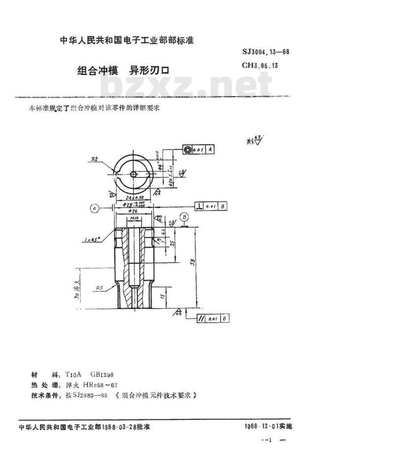 SJ 3004.13-1988 组合冲模 异形刃口