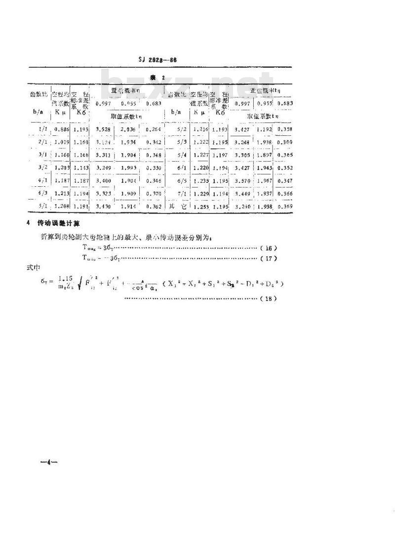 SJ 2923-1988 可调中心距小模数渐开线圆柱齿轮副传动精度计算方法
