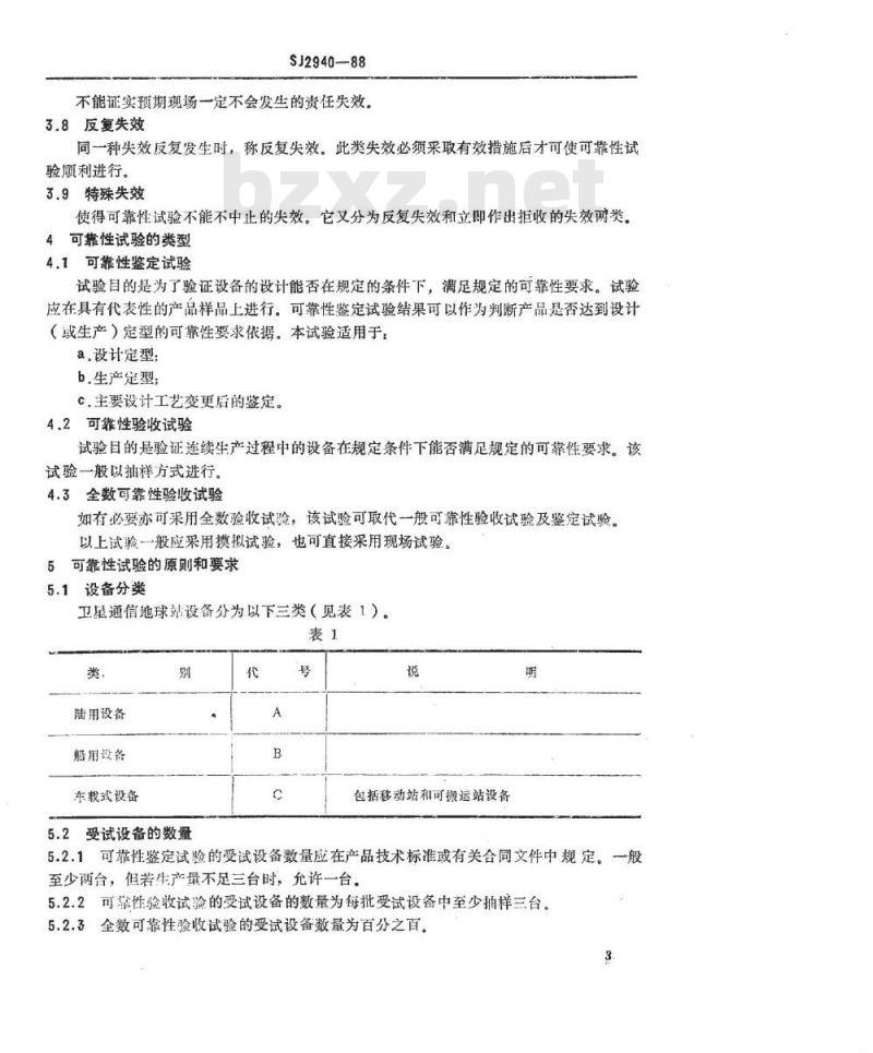 SJ 2940-1988 卫星通信地球站无线电设备可靠性试验方法