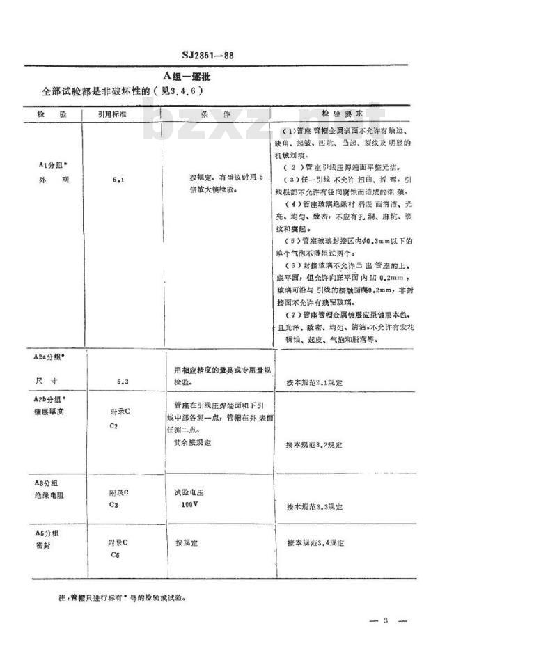 SJ 2851-1988 半导体分立器件 小功率管管座管帽详细规范