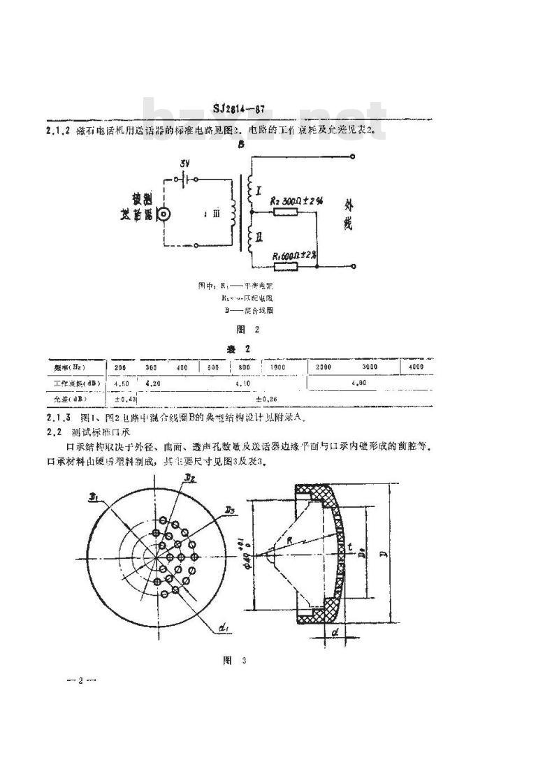 SJ 2814-1987 炭粒式送话器测试标准装置技术要求