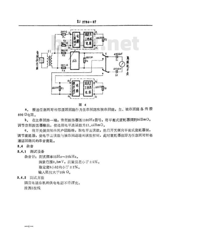 SJ 2784-1987 调度电话总机测试方法