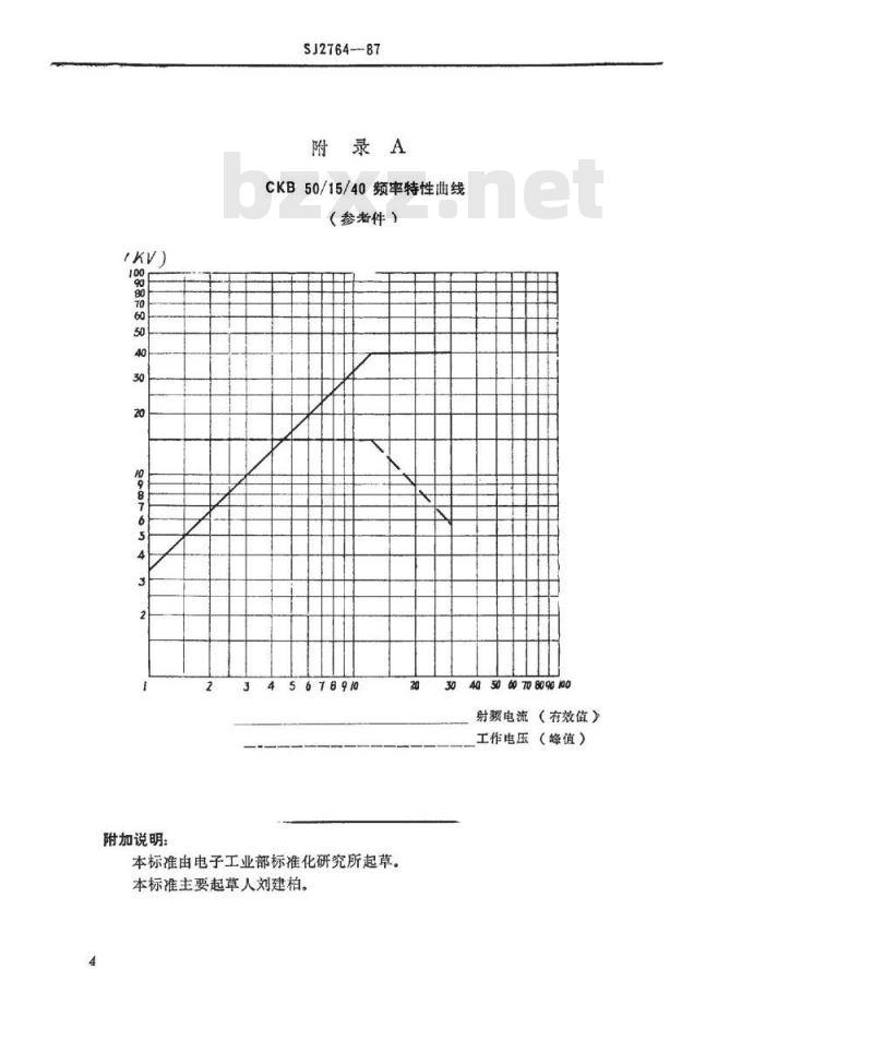 SJ 2764-1987 ＣＫＢ５０／１５／４０型固定玻璃真空电容器