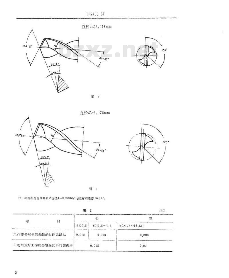 SJ 2755-1987 印制板用硬质合金麻花钻技术条件