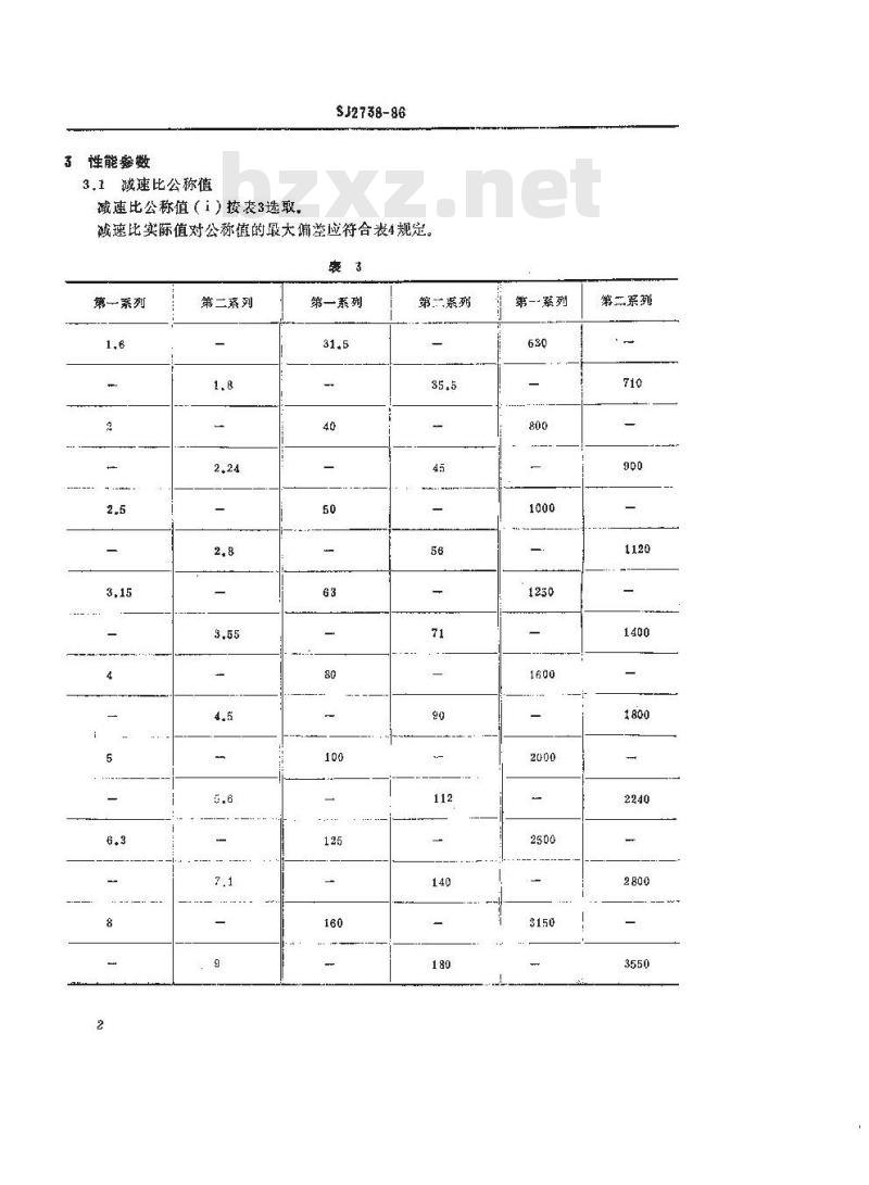 SJ 2738-1986 微型控制电机用齿轮减速器基本参数