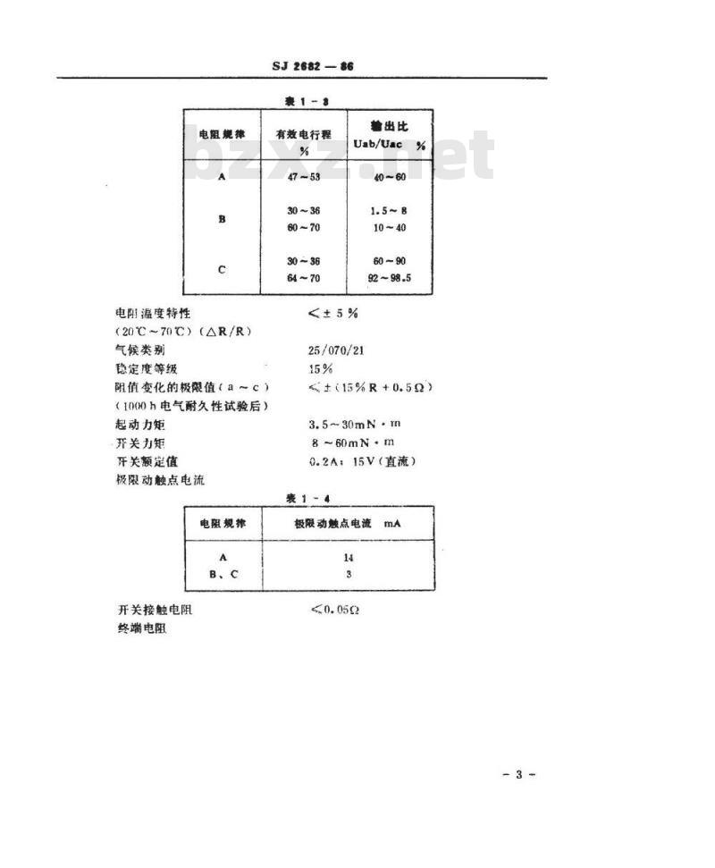 SJ 2682-1986 电子器件详细规范 ＷＨ１５－Ｋ２型低功率电位器 评定水平Ｅ