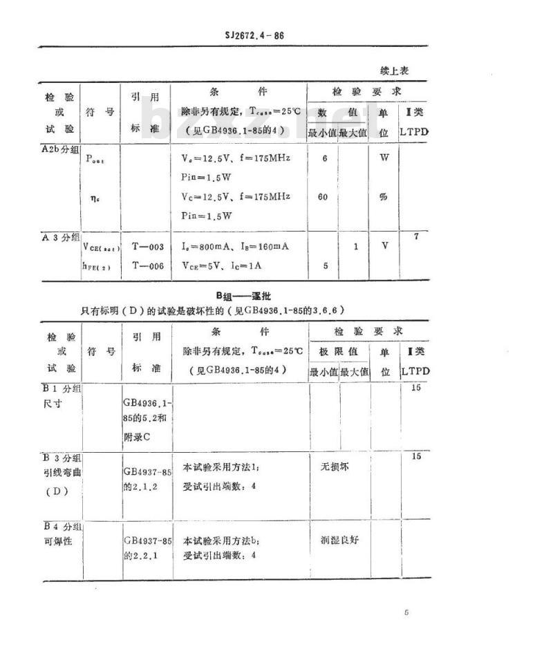 SJ 2672.4-1986 电子器件详细规范 ３ＤＡ３０４型１７５ＭＨｚ管壳额定的低电压双极型功率晶体管