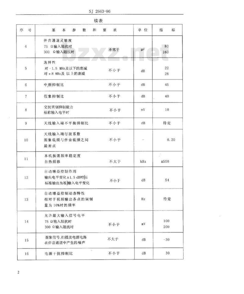 SJ 2663-1986 黑白电视广播接收机特高频(ＵＨＦ)频段基本参数