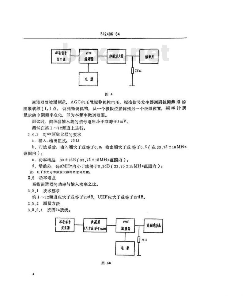 SJ 2486-1984 黑白电视广播接收机甚高频(ＶＨＦ)机械式调谐器技术要求及测量方法