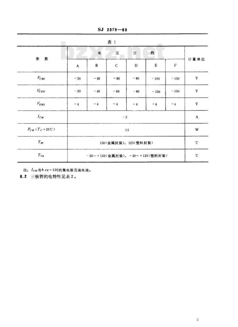 SJ 2379-1983 ３ＣＤ５５３、３ＣＤ５５４、３ＣＤ６５３型ＰＮＰ硅外延平面低频大功率三极管