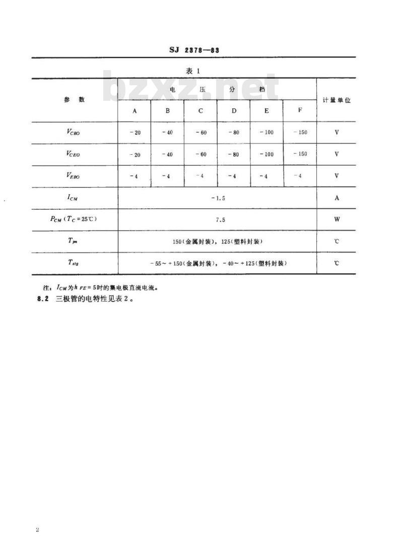SJ 2378-1983 ３ＣＤ５５１、３ＣＤ５５２、３ＣＤ６５１型ＰＮＰ硅外延平面低频大功率三极管