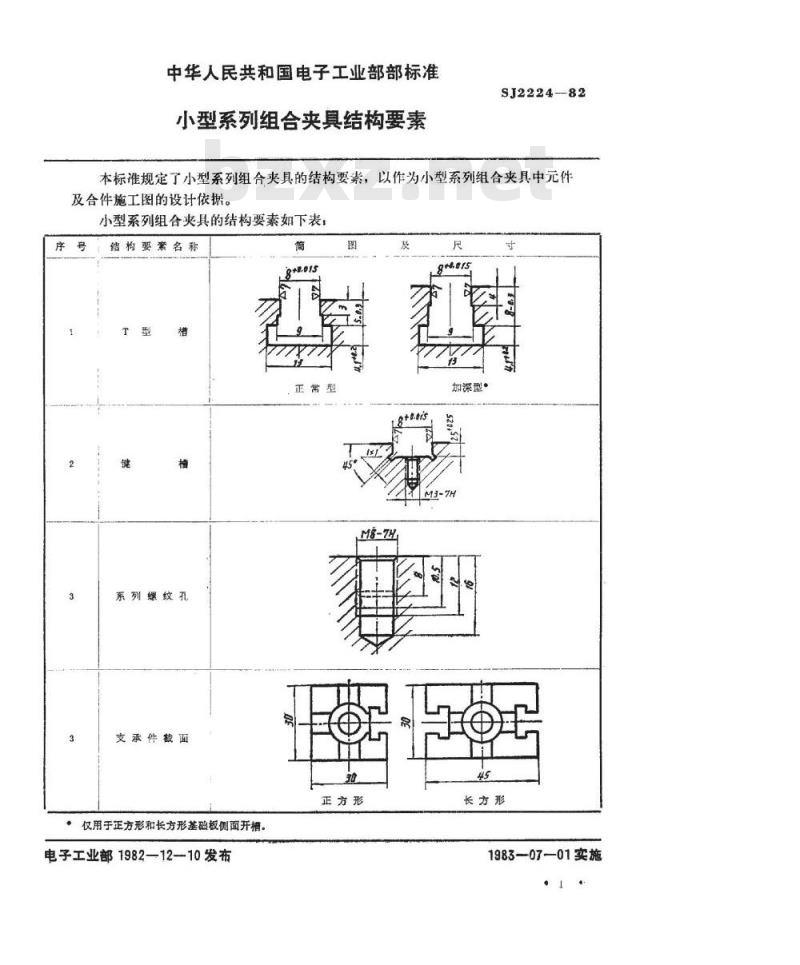 SJ 2224-1982 小型系列组合夹具结构要素