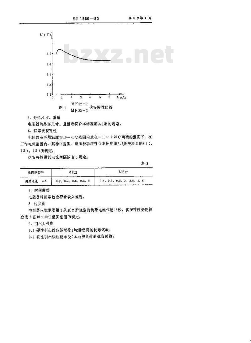 SJ 1560-1980 ＭＦ２１型和ＭＦ２２型稳压型负温度系数热敏电阻器
