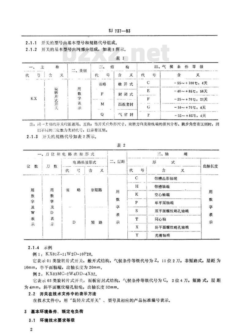 SJ 737-1983 旋转片式开关(低电负荷)总技术条件