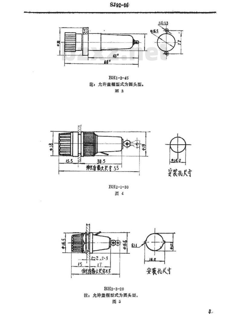 SJ 92-1986 ＢＨ型熔断器盒