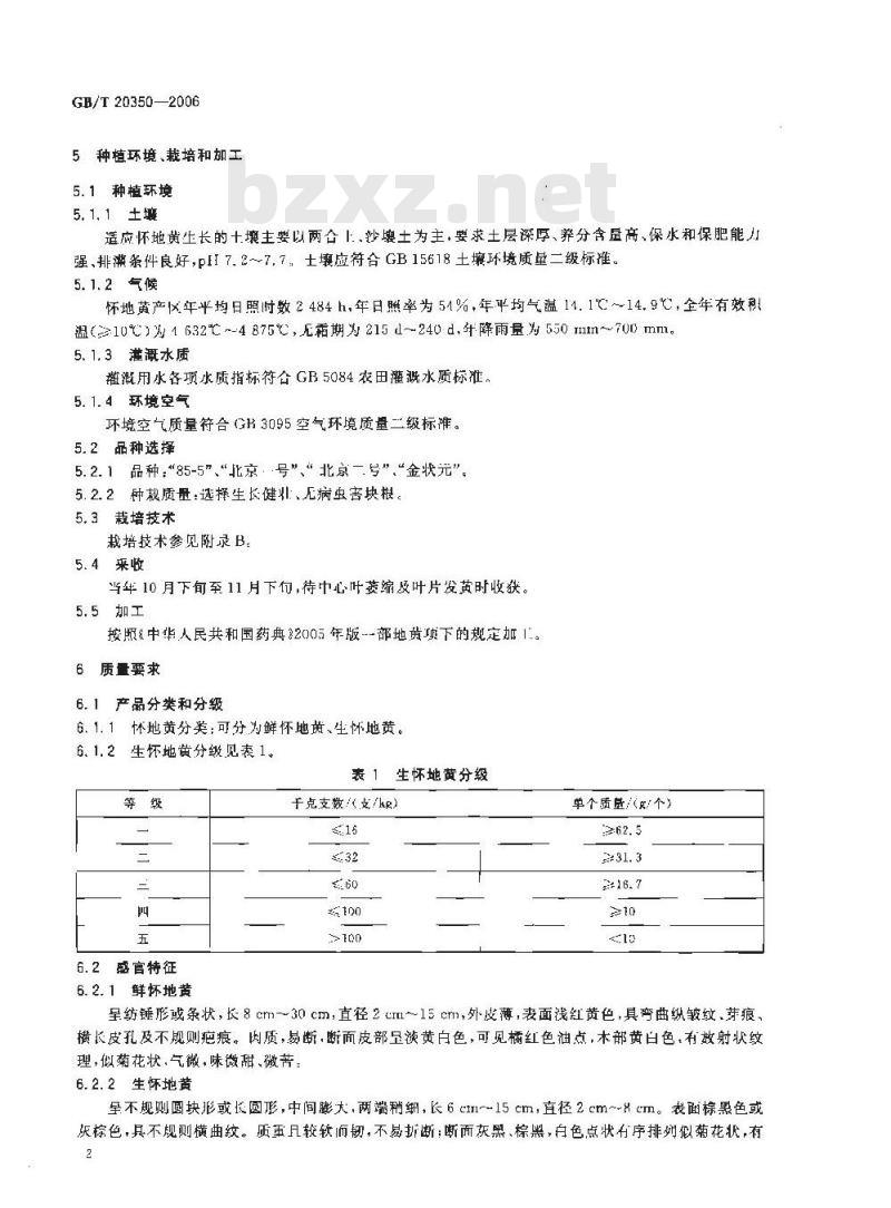 GB/T 20350-2006 地理标志产品 怀地黄