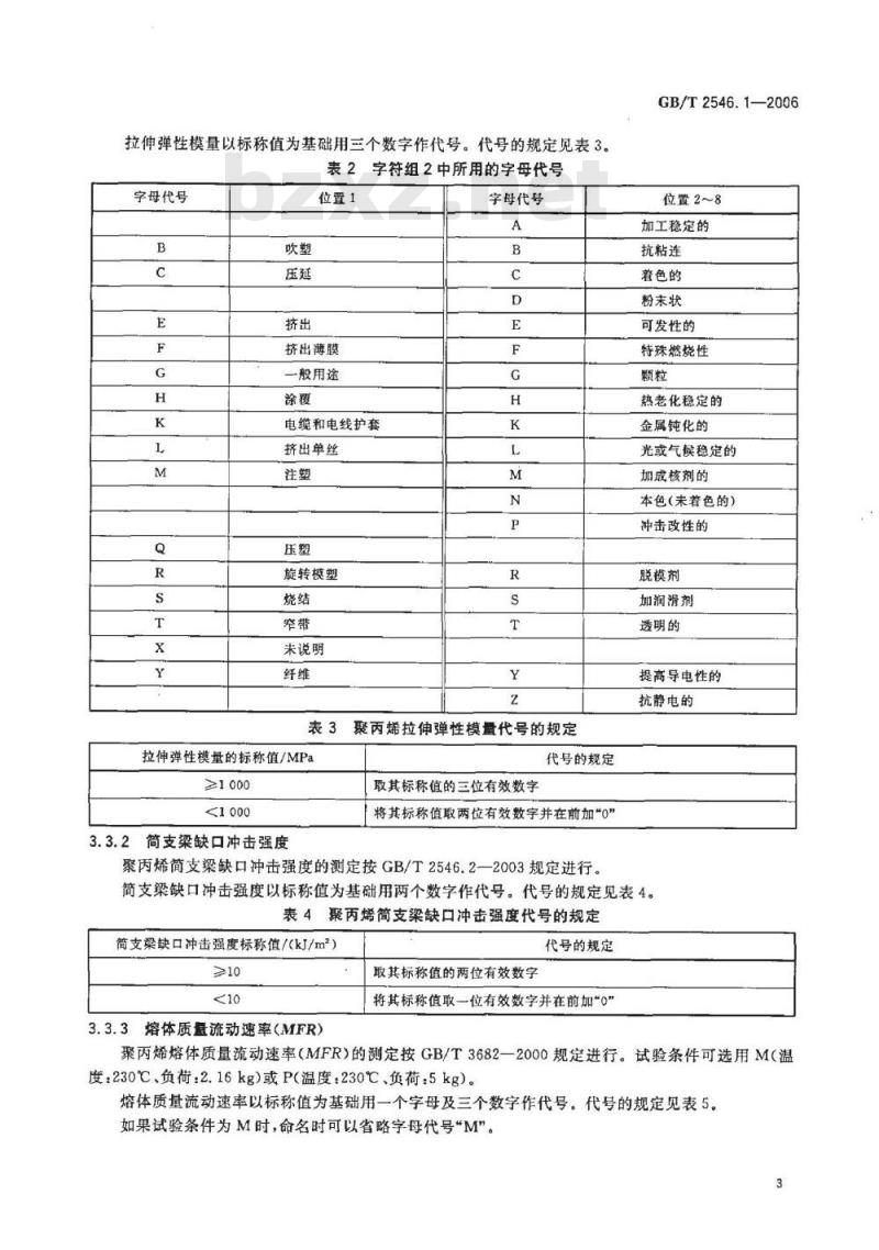GB/T 2546.1-2006 塑料 聚丙烯(PP〕模塑和挤出材料 第1部分：命名系统和分类基础