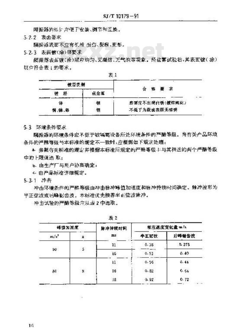SJ/T 10179-1991 金属型隔振器总规范