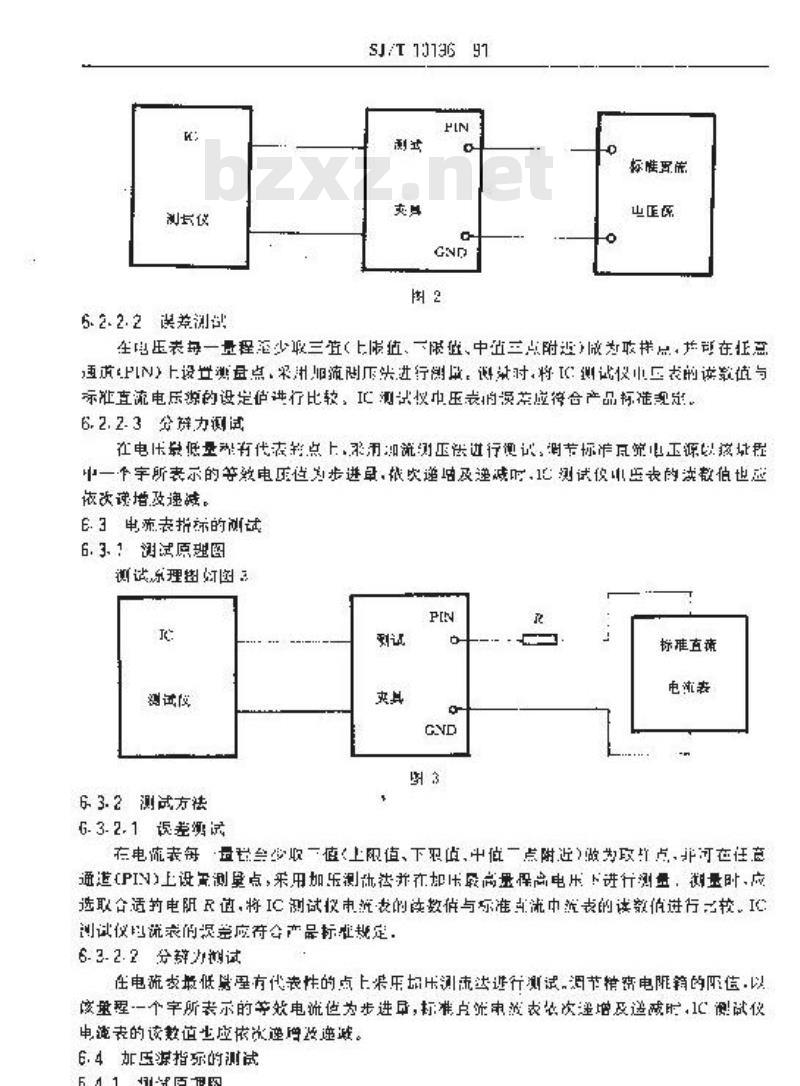 SJ/T 10196-1991 中、小规模数字集成电路静态参数测试仪测试方法