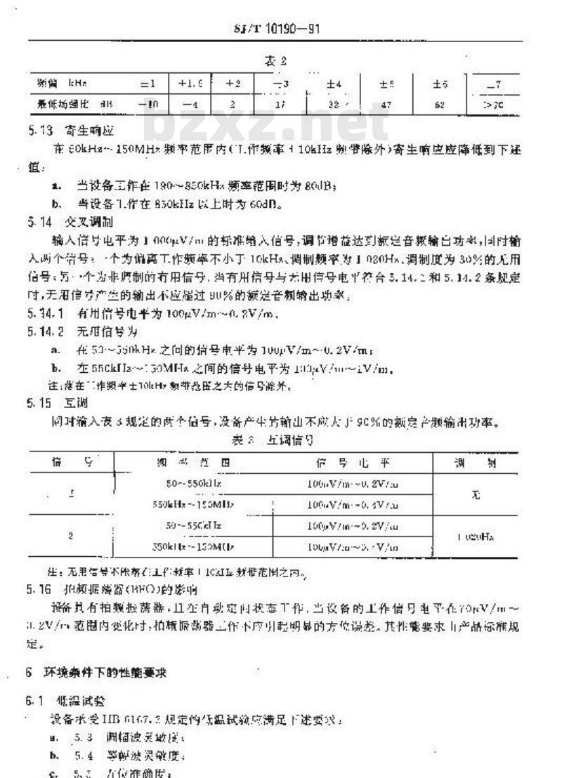SJ/T 10190-1991 机载无线电罗盘性能要求和测量方法