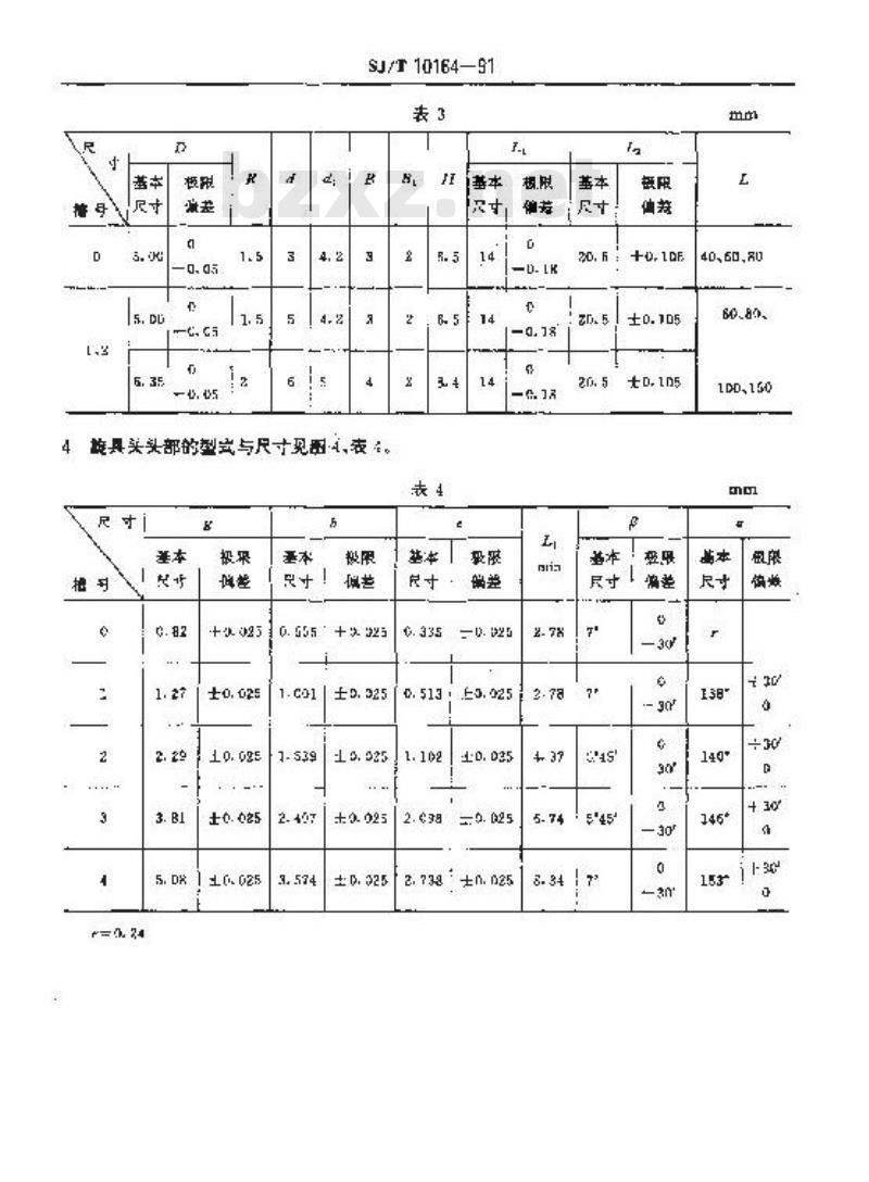 SJ/T 10164-1991 十字槽螺钉旋具头