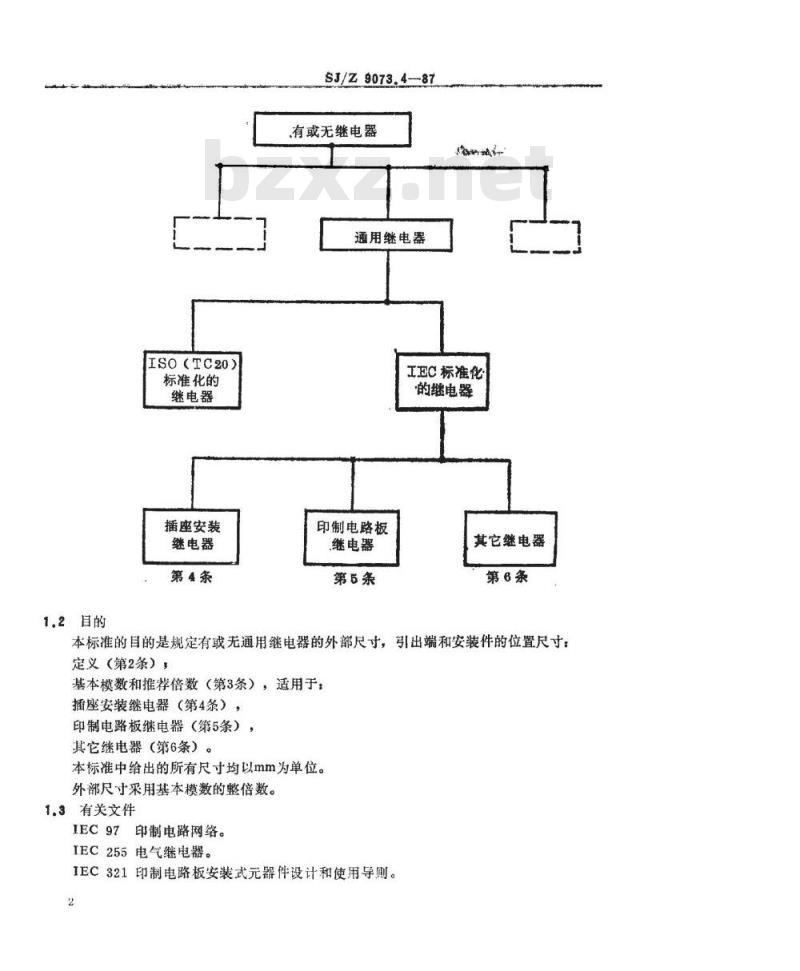 SJ/Z 9073.4-1987 电气继电器 第十八部分：有或无通用继电器的尺寸
