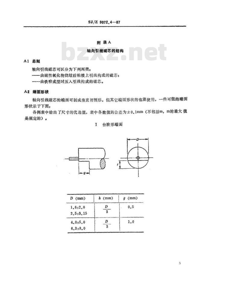 SJ/Z 9072.4-1987 磁性氧化物或铁粉制成的轴向引线磁芯