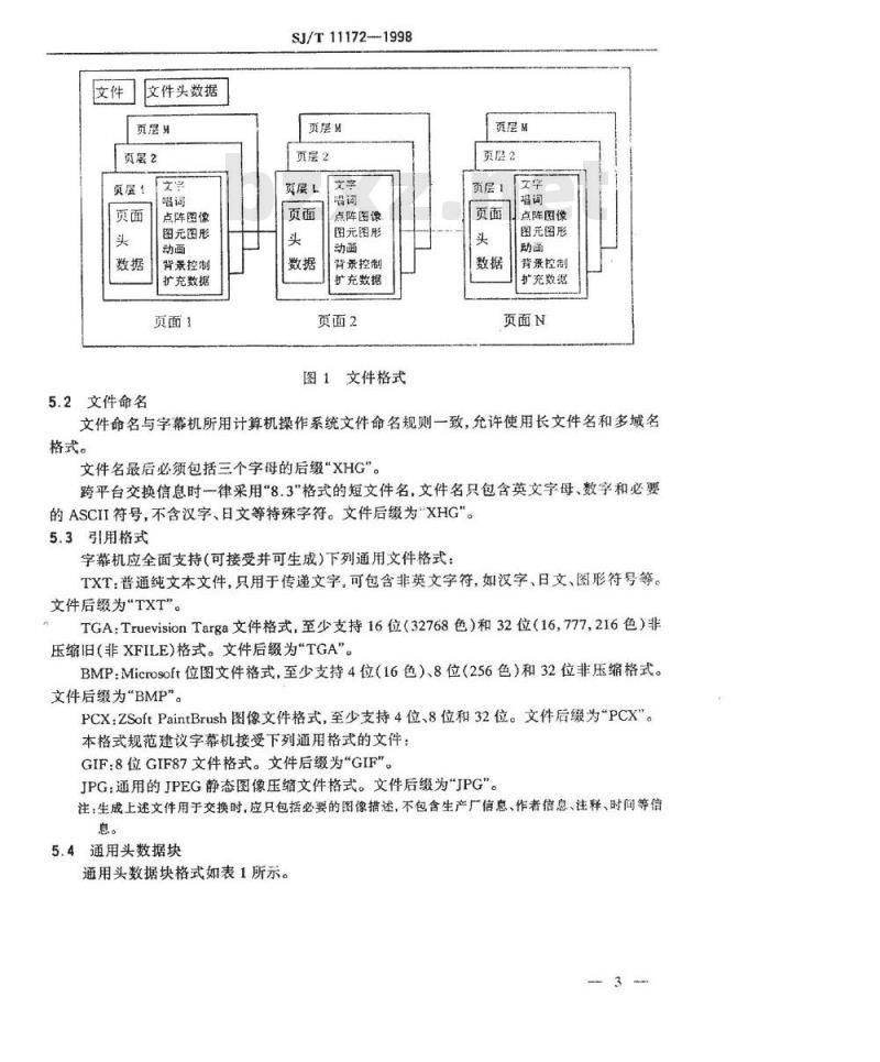 SJ/T 11172-1998 字幕机发生器信息交换格式规范