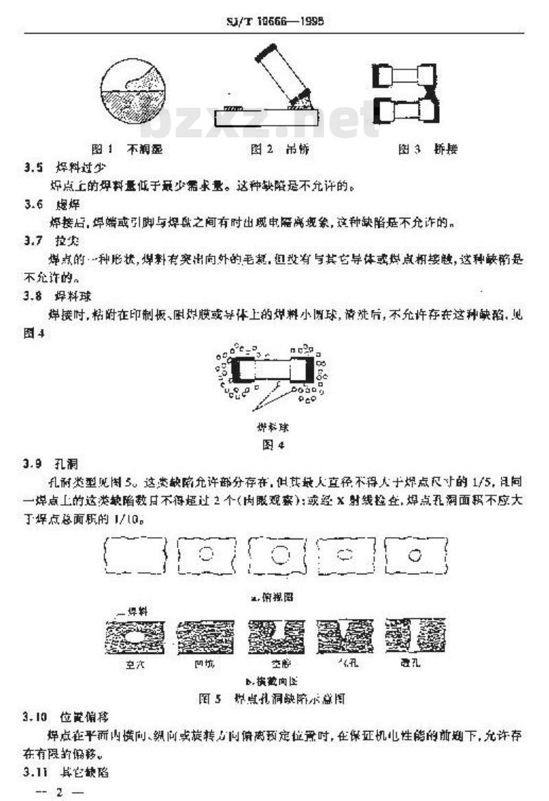 SJ/T 10666-1995 表面组装组件的焊点质量评定