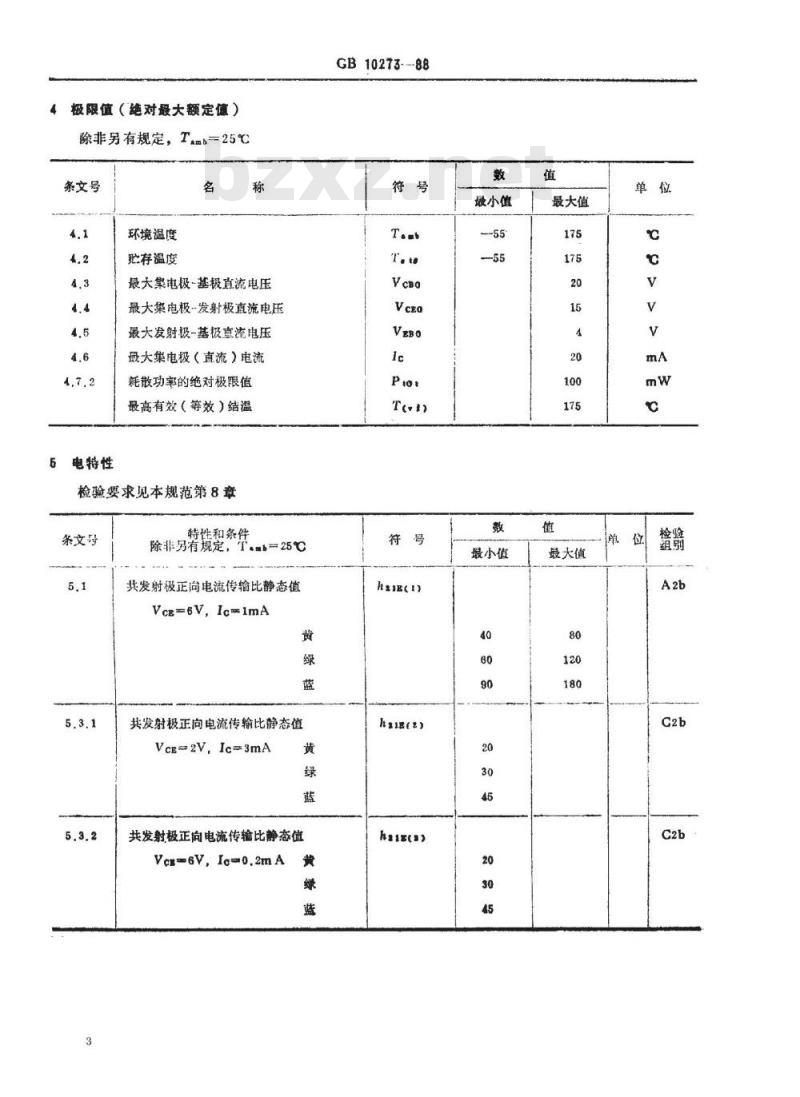 SJ/T 11054-1996 电子器件详细规范 ３ＤＧ１４０型高频放大环境额定双极型晶体管(可供认证用)