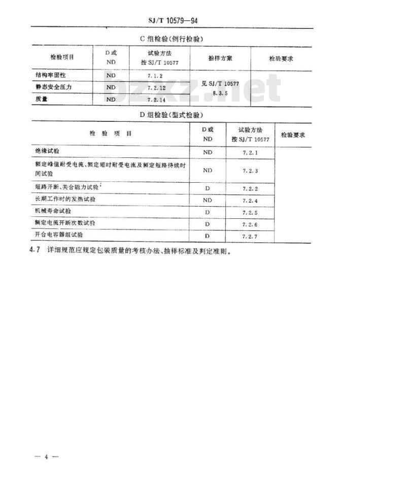 SJ/T 10579-1994 断路器用玻璃真空开关管空白详细规范