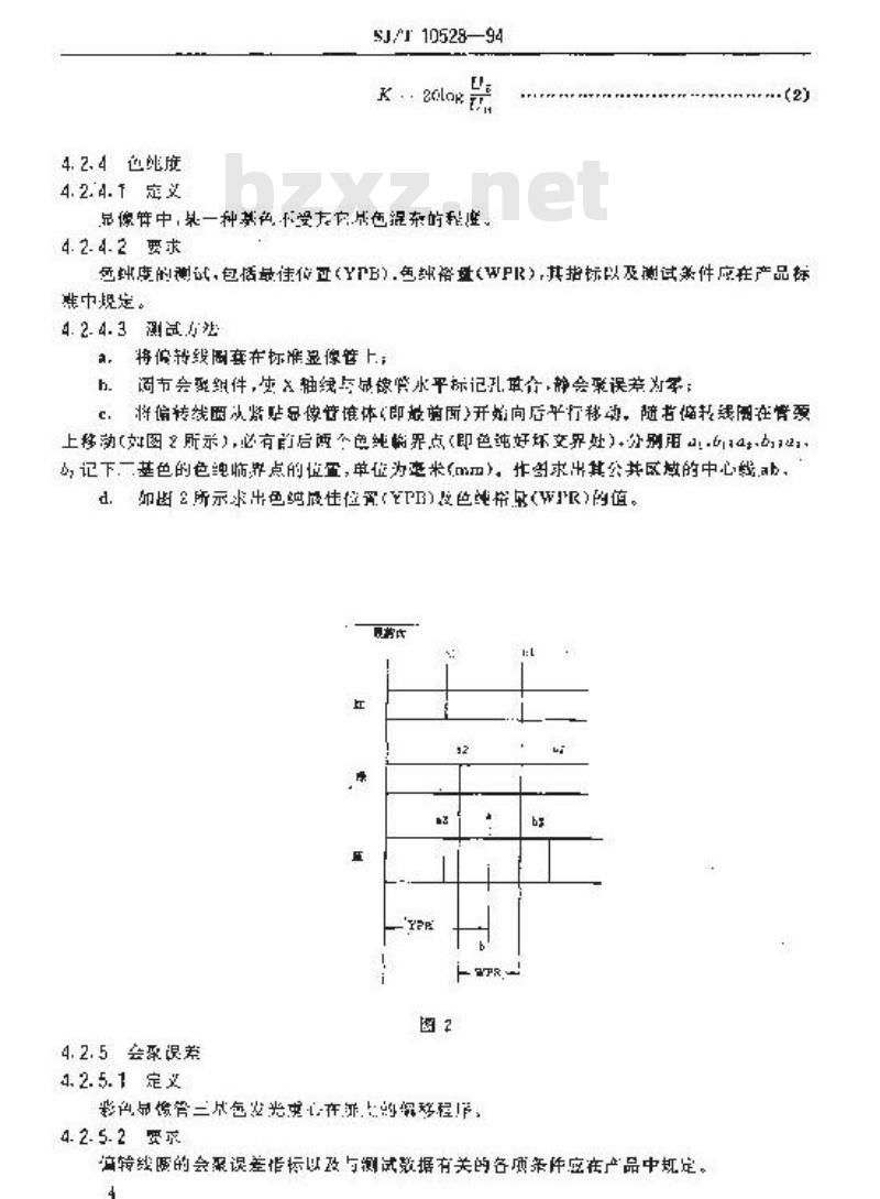 SJ/T 10528-1994 彩色电视接收机用偏转线圈通用技术条件