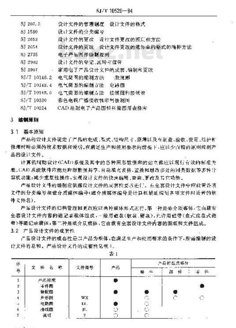 SJ/T 10526-1994 电视广播接收机设计文件的计算机编制规范