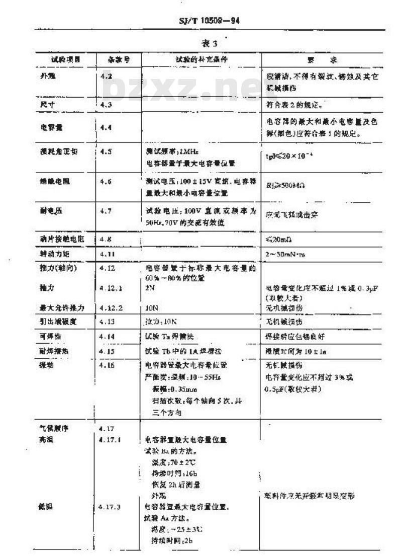 SJ/T 10509-1994 ＣＹＭ２型薄膜介质预调可变电容器详细规范