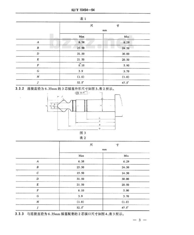 SJ/T 10494-1994 ＣＳ(ＣＫ)６３５型同心插塞插口