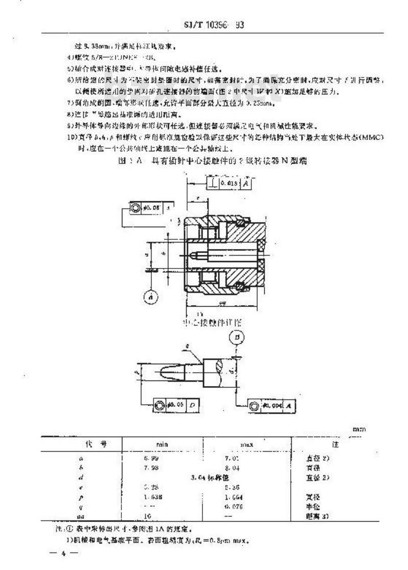SJ/T 10396-1993 Ｎ／Ｆ２２型射频同轴连接器转接器