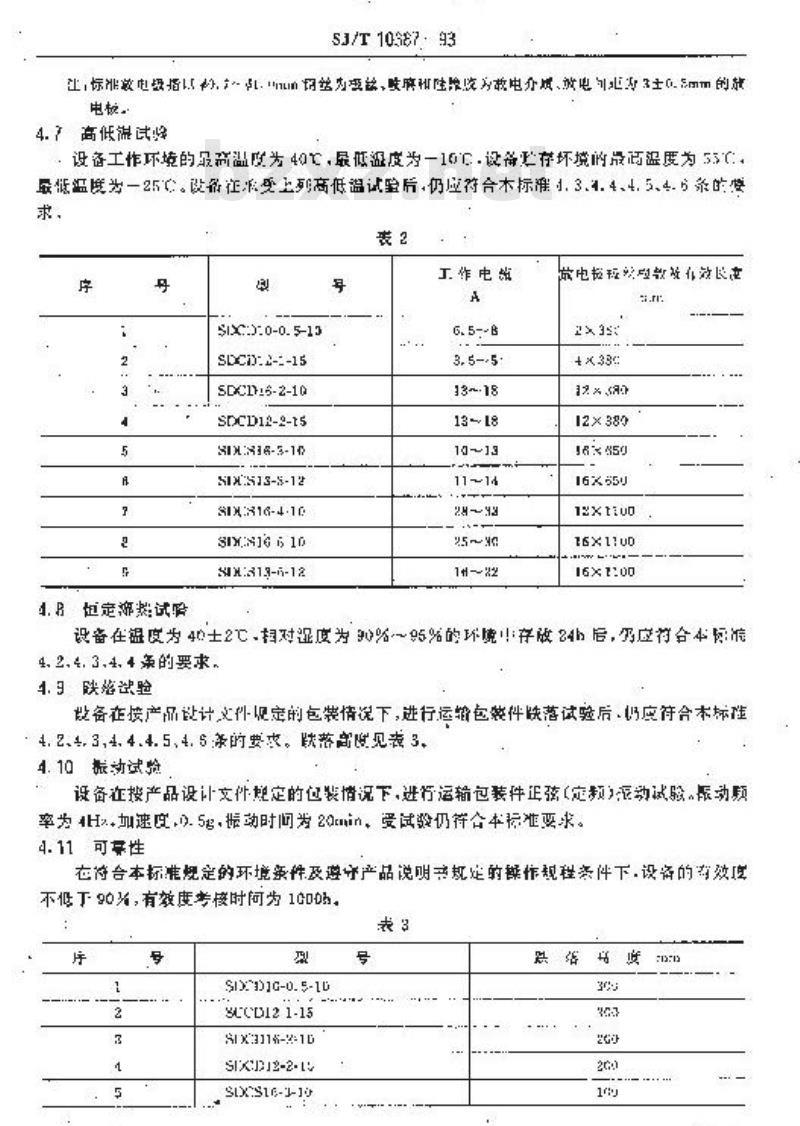 SJ/T 10387-1993 ＳＤＣ系列塑料表面电晕处理设备通用技术条件