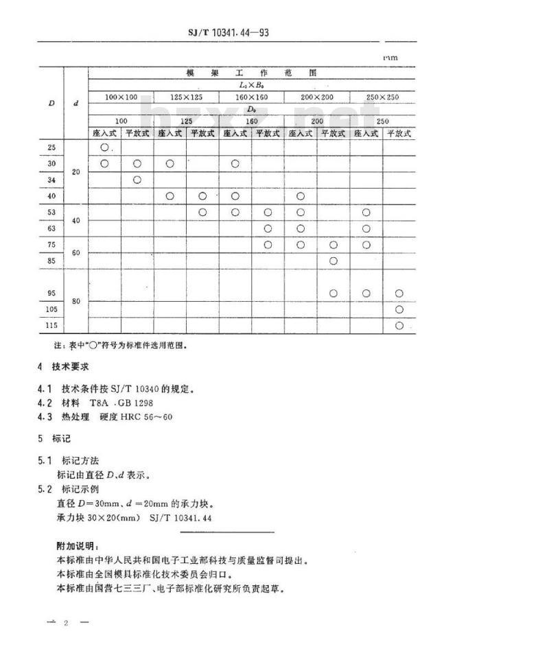 SJ/T 10341.44-1993 精冲模承力装置 承力块