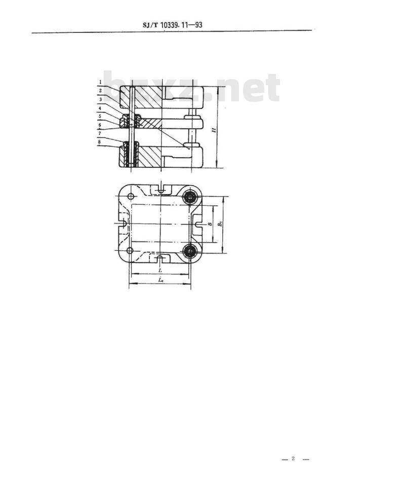 SJ/T 10339.11-1993 精冲模固定凸模式滚动导向模架 四导柱模架