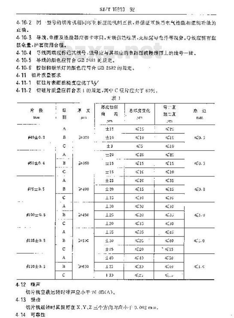 SJ/T 10310-1992 内圆切片机通用技术条件