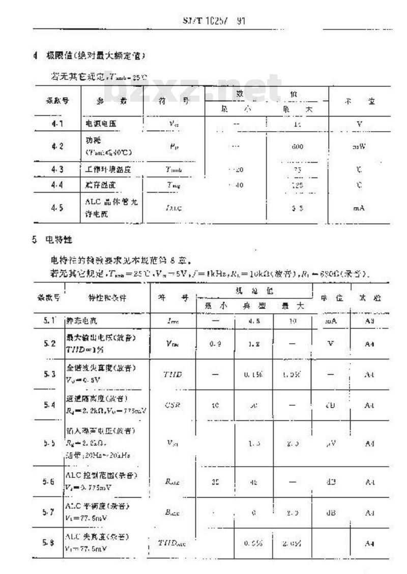 SJ/T 10257-1991 电子器件详细规范 半导体集成电路ＣＤ３２２０ＣＰ型带ＡＬＣ双前置放大器
