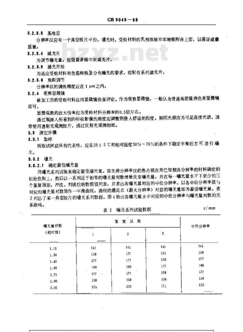 GB/T 9045-1988 感光材料分辨率的测定