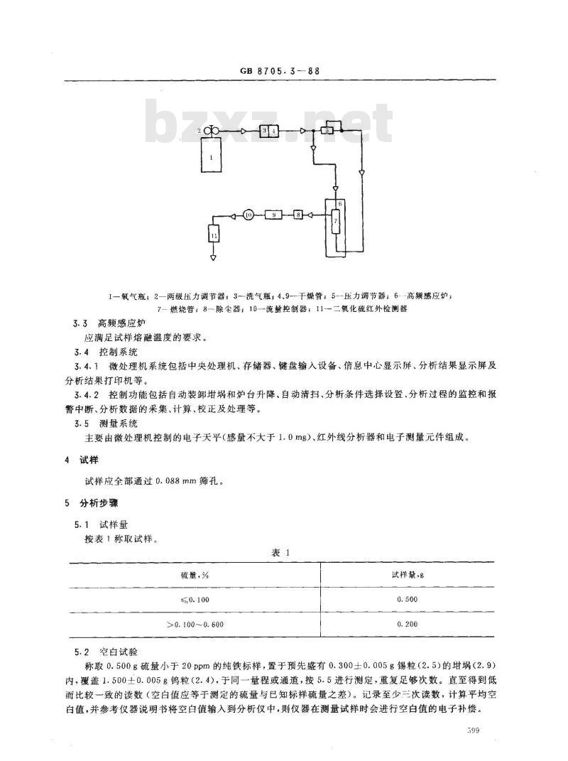 GB/T 8705.3-1988 磷铁化学分析方法红外线吸收法测定硫量