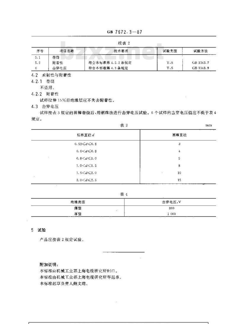 GB 7672.3-1987 玻璃丝包绕组线 第三部分:单玻璃丝包漆包圆线