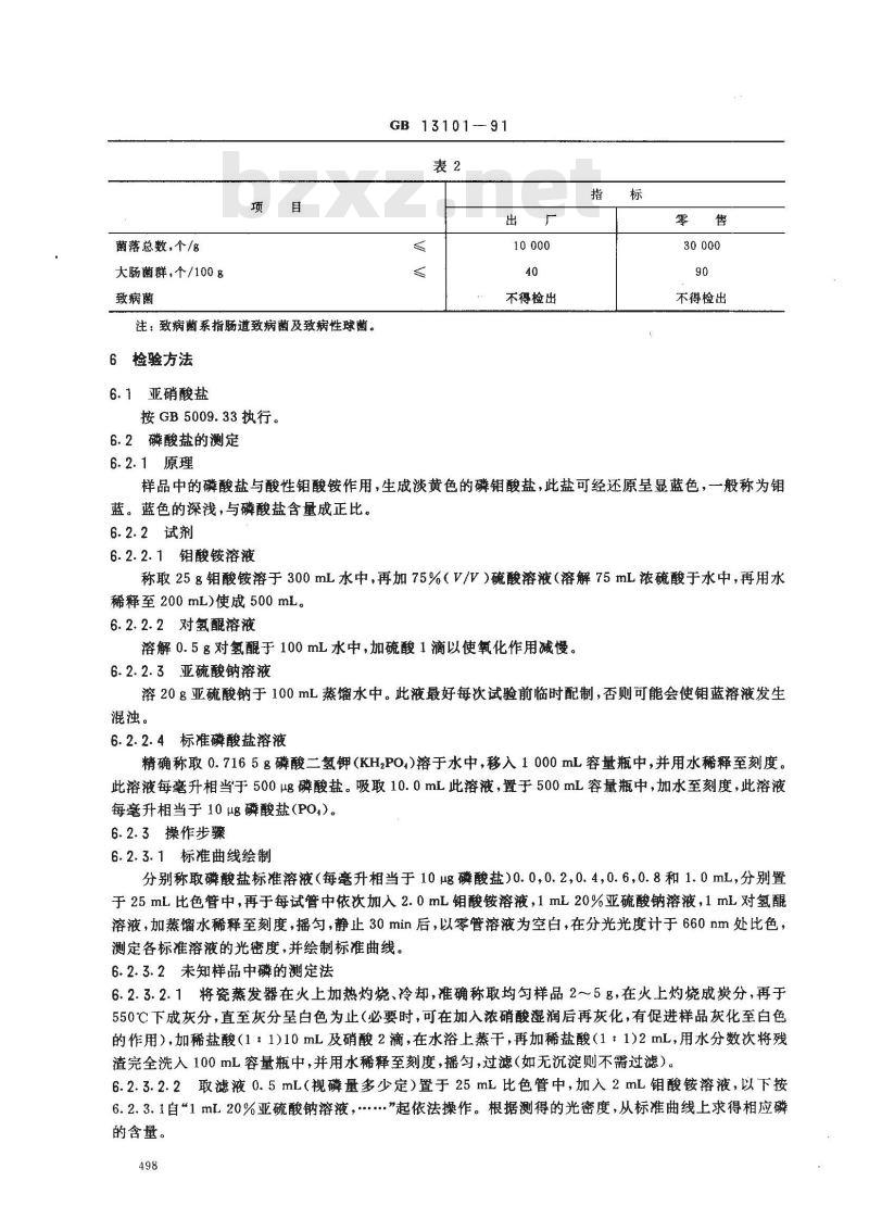 GB 13101-1991 西式蒸煮,烟熏火腿卫生标准