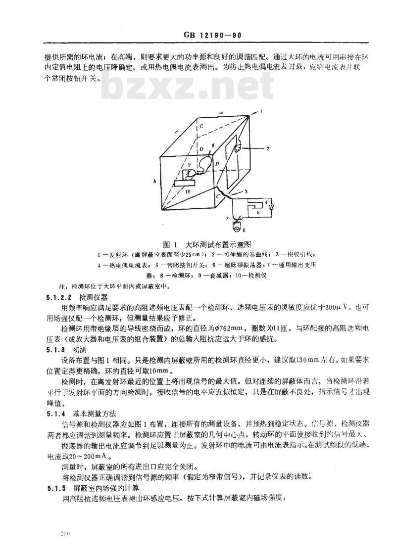 GB/T 12190-1990 高性能屏蔽室屏蔽效能的测量方法